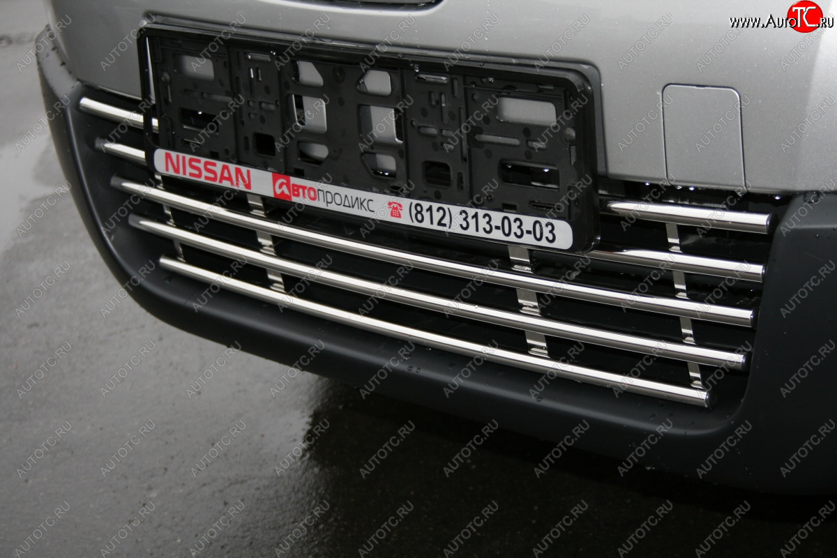 5 499 р. Декоративный элемент нижнего воздухозаборника Souz96 хром (d16) Nissan Qashqai +2 1 J10 дорестайлинг (2008-2010)  с доставкой в г. Кемерово