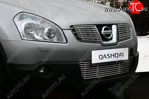 2 564 р. Декоративный элемент воздухозаборника Souz96 хром (d10) Nissan Qashqai +2 1 J10 дорестайлинг (2008-2010)  с доставкой в г. Кемерово