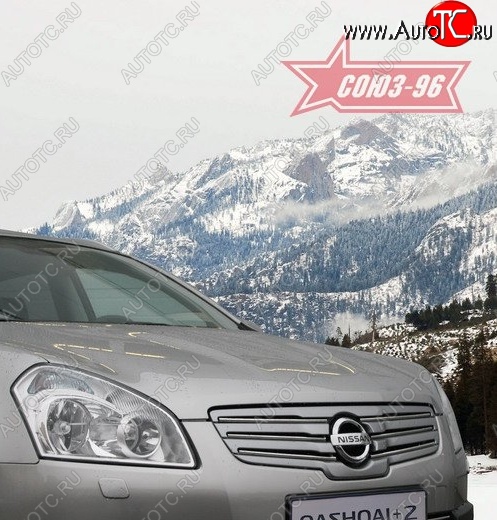 4 139 р. Декоративные элементы решетки радиатора Souz-96 (d10) Nissan Qashqai +2 1 J10 дорестайлинг (2008-2010)  с доставкой в г. Кемерово