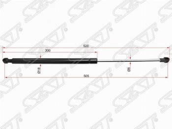 Газовый упор крышки багажника SAT Nissan Qashqai +2  1 (2008-2014) J10 дорестайлинг, J10 рестайлинг