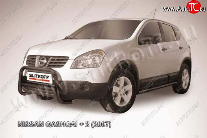 16 899 р. Кенгурятник d57 низкий  Nissan Qashqai +2  1 (2008-2010) J10 дорестайлинг (Цвет: серебристый)  с доставкой в г. Кемерово