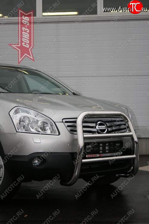 16 019 р. Защита переднего бампера Souz-96 (d60) Nissan Qashqai +2 1 J10 дорестайлинг (2008-2010)  с доставкой в г. Кемерово