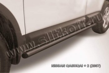 Защита порогов Slitkoff Nissan Qashqai +2  1 (2008-2010) J10 дорестайлинг