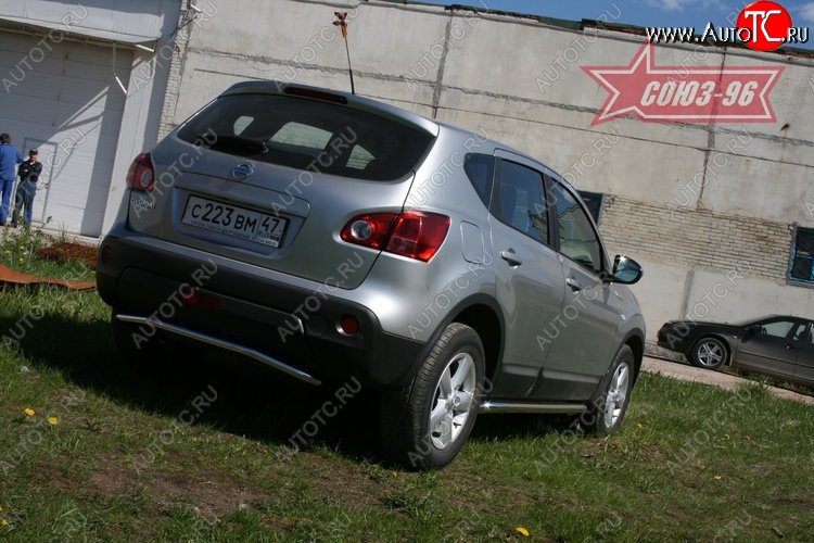 7 739 р. Защита заднего бампера Souz-96 (d42) Nissan Qashqai +2 1 J10 дорестайлинг (2008-2010)  с доставкой в г. Кемерово