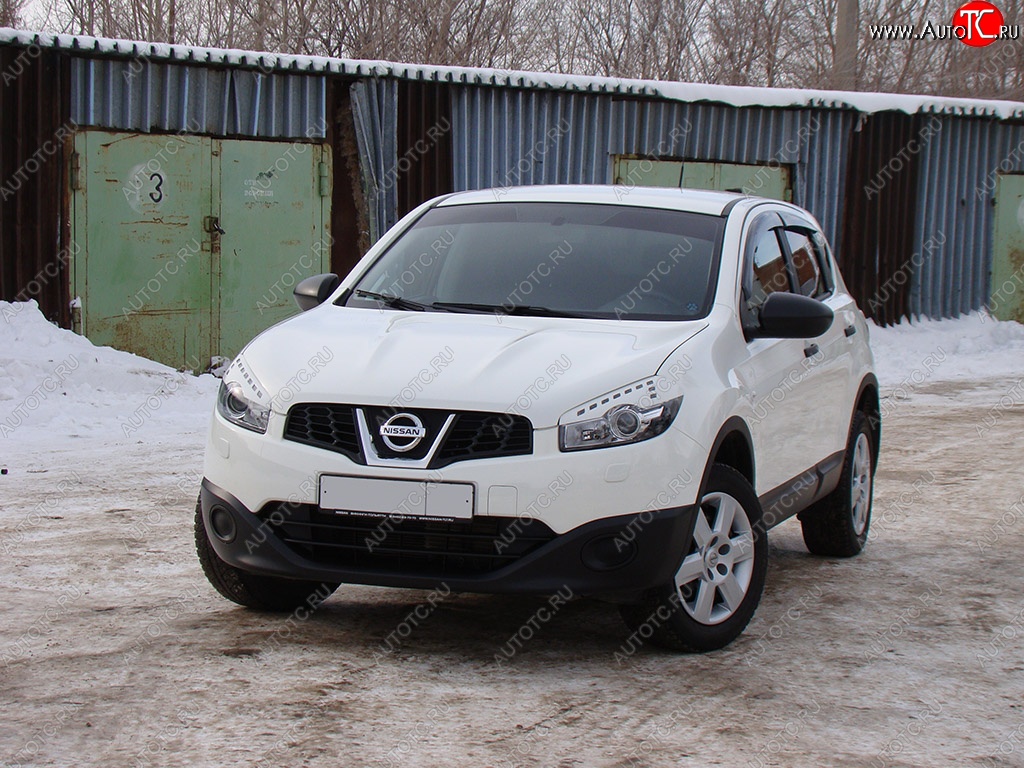 1 599 р. Реснички на фары Tuning-Sport  Nissan Qashqai  1 (2010-2013) J10 рестайлинг (Неокрашенные)  с доставкой в г. Кемерово