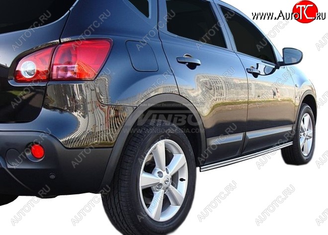 1 699 р. Защита кузовного порога WINBO (нержавейка)  Nissan Qashqai  1 (2007-2013) дорестайлинг, J10 рестайлинг  с доставкой в г. Кемерово