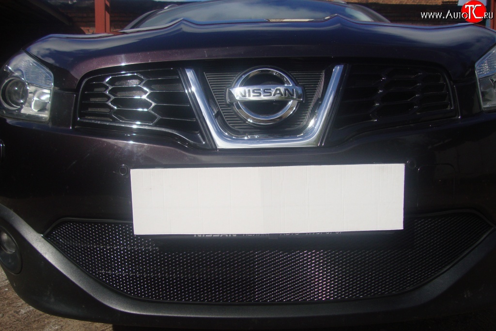 2 099 р. Сетка на бампер Russtal (черная) Nissan Qashqai 1 J10 рестайлинг (2010-2013)  с доставкой в г. Кемерово