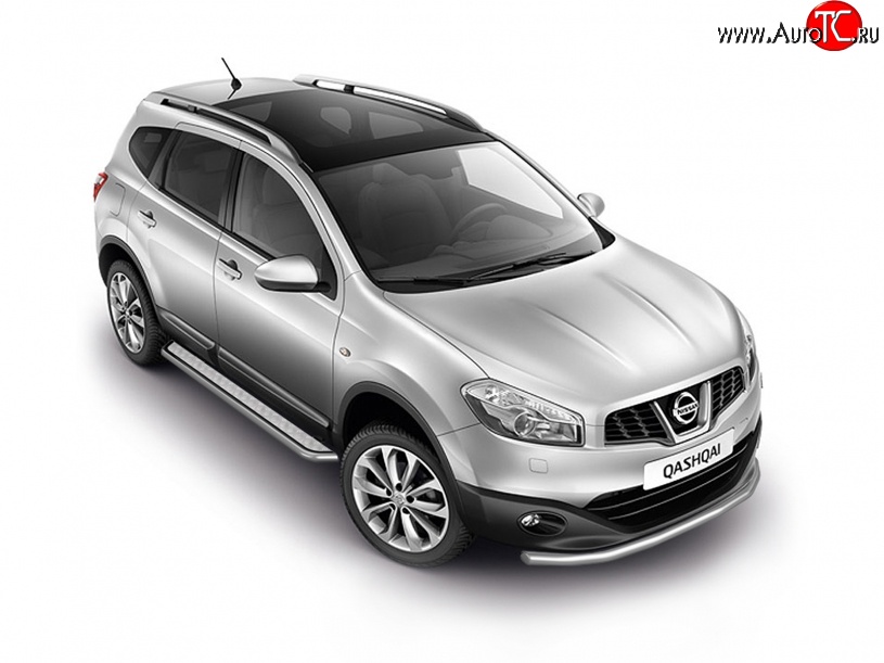 7 199 р. Широкая защита порогов Petroil Tuning  Nissan Qashqai  1 (2010-2013) J10 рестайлинг (Нержавеющая полированная сталь)  с доставкой в г. Кемерово