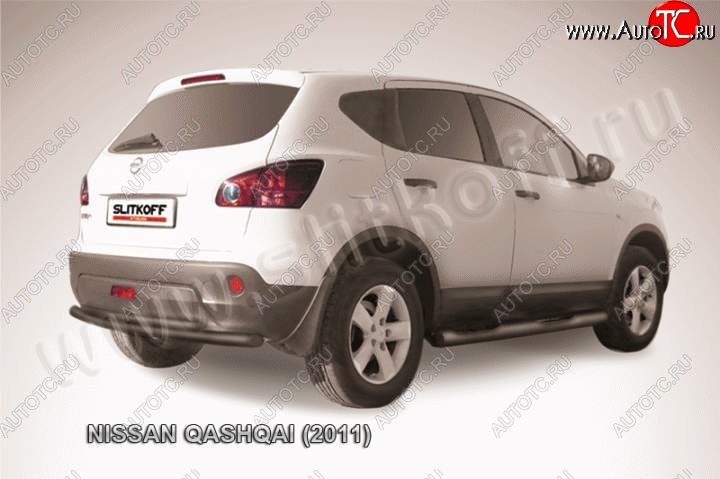 8 949 р. Защита задняя Slitkoff  Nissan Qashqai  1 (2010-2013) J10 рестайлинг (Цвет: серебристый)  с доставкой в г. Кемерово