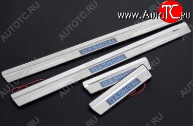 5 349 р. Накладки на порожки автомобиля СТ Nissan Qashqai 1 дорестайлинг (2007-2010)  с доставкой в г. Кемерово