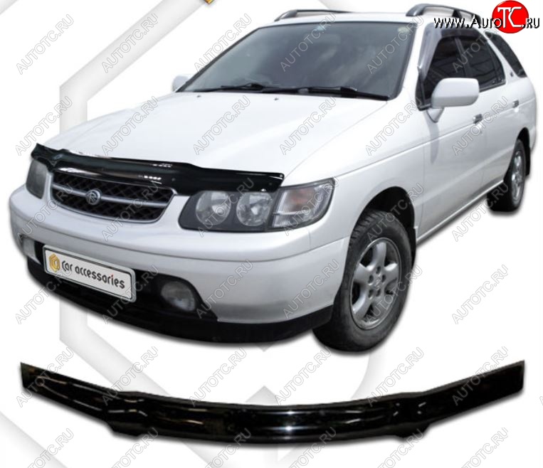 1 999 р. Дефлектор капота CA-Plastic  Nissan Rnessa (1997-2001) (Classic черный, Без надписи)  с доставкой в г. Кемерово