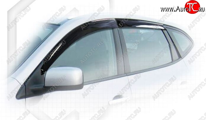 2 159 р. Комплект дефлекторов окон (ветровиков) 4 шт. CA Plastic (полупрозрачные) Nissan Rogue T32 дорестайлинг (2007-2010) (Classic полупрозрачный, Без хром.молдинга)  с доставкой в г. Кемерово