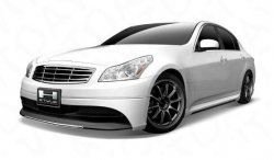 7 949 р. Накладка на передний бампер H-STYLE Nissan Skyline V36 (2006-2014) (Неокрашенная)  с доставкой в г. Кемерово. Увеличить фотографию 3