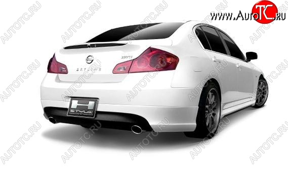7 949 р. Накладка на задний бампер H-STYLE Nissan Skyline V36 (2006-2014) (Неокрашенная)  с доставкой в г. Кемерово