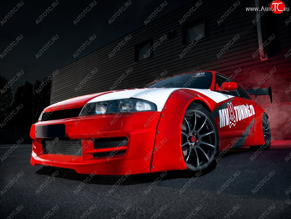 24 599 р. Передний бампер Rocket Banny  Nissan Skyline  R33 (1993-1998) (Неокрашенный)  с доставкой в г. Кемерово