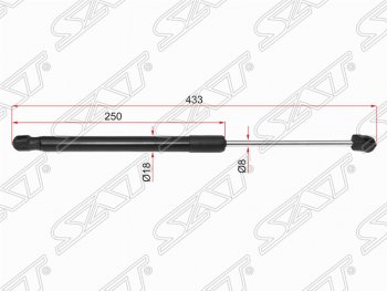 Газовый упор капота SAT Nissan Teana  3 L33 (2014-2020) дорестайлинг