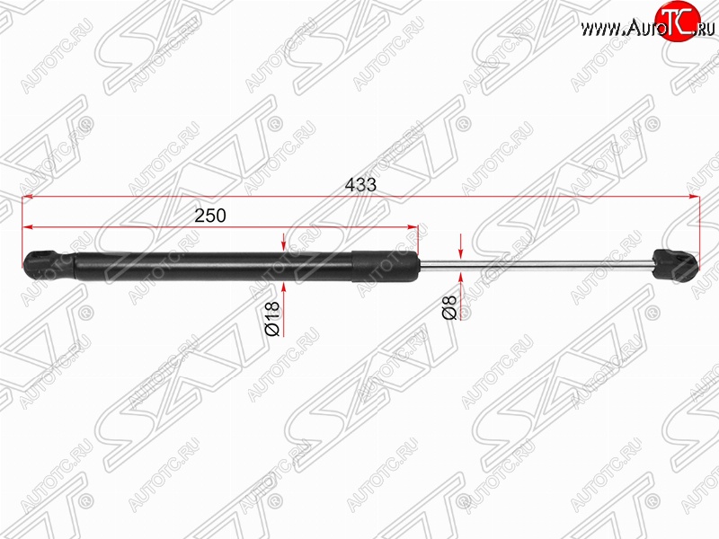 1 169 р. Газовый упор капота SAT  Nissan Teana  3 L33 (2014-2020) дорестайлинг  с доставкой в г. Кемерово