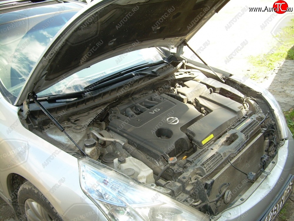 2 199 р. Упоры капота Russtal Nissan Teana 2 J32 дорестайлинг (2008-2011)  с доставкой в г. Кемерово