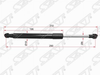 Газовый упор крышки багажника SAT Nissan Teana  2 J32 (2008-2011) дорестайлинг