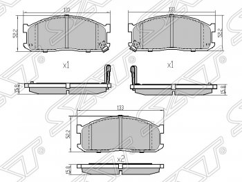 Колодки тормозные SAT (передние) Nissan Terrano  WD21 (1985-1995) дорестайлинг