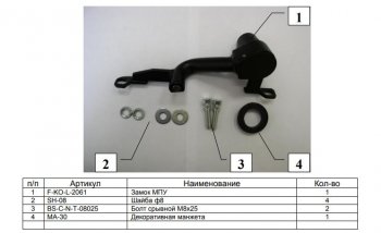 10 599 р. Замок КПП FORTUS  Nissan Terrano  D10 (2013-2022), Renault Duster  HS (2010-2021), Renault Sandero  (BS) (2009-2014), Renault Sandero Stepway  (BS) (2010-2014), Лада Ларгус (2012-2021)  с доставкой в г. Кемерово. Увеличить фотографию 3