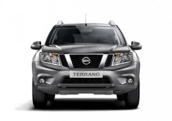 Защита переднего бампера (двойная Ø63 и 51 мм) Petroil Tuning Nissan Terrano  D10 (2013-2022), Renault Duster  HS (2015-2021) (черный (Шагрень))