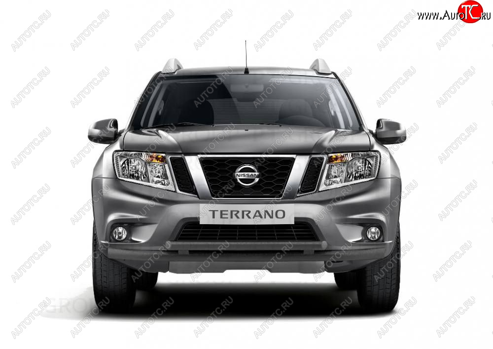 5 259 р. Защита переднего бампера (двойная Ø63 и 51 мм) Petroil Tuning  Nissan Terrano  D10 (2013-2022), Renault Duster  HS (2015-2021) (черный (Шагрень))  с доставкой в г. Кемерово