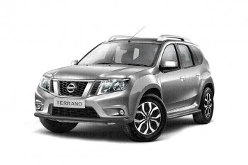 4 349 р. Защита переднего бампера (одинарная, Ø63) Petroil Tuning  Nissan Terrano  D10 (2013-2022), Renault Duster  HS (2015-2021) (черный (Шагрень))  с доставкой в г. Кемерово. Увеличить фотографию 2