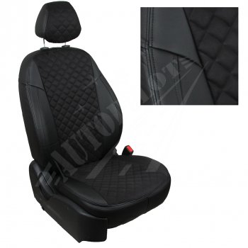 Чехлы сидений AUTOPILOT Алькантара Ромб (РС 40/60) Nissan Terrano  D10 (2016-2022), Renault Duster  HS (2015-2021) (Черный + Черный)