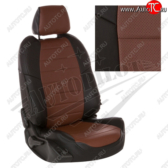 13 649 р. Чехлы сидений AUTOPILOT Экокожа (ЗС 40/60)  Nissan Terrano  D10 (2016-2022), Renault Duster  HS (2015-2021) (Черный + Темно коричневый)  с доставкой в г. Кемерово