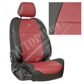 Чехлы сидений AUTOPILOT Экокожа (ЗС 40/60) Nissan Terrano  D10 (2016-2022), Renault Duster  HS (2015-2021) (Черный + Бордовый)