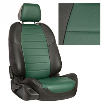 Чехлы сидений AUTOPILOT Экокожа (ЗС 40/60) Nissan Terrano  D10 (2016-2022), Renault Duster  HS (2015-2021) (Черный + Зеленый)