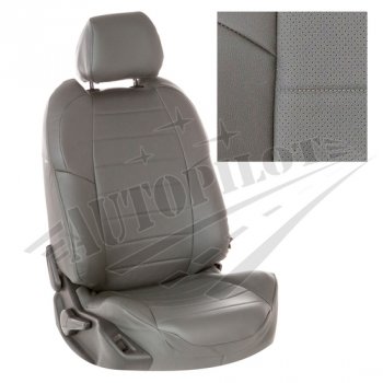 Чехлы сидений AUTOPILOT Экокожа (ЗС 40/60) Nissan Terrano  D10 (2016-2022), Renault Duster  HS (2015-2021) (Серый + Серый)