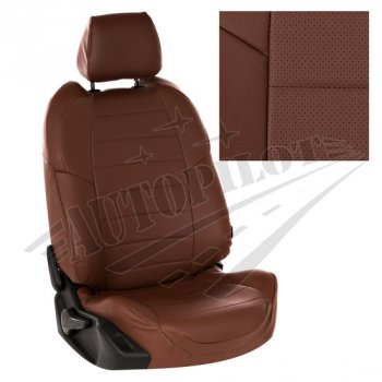 Чехлы сидений AUTOPILOT Экокожа (ЗС 40/60) Nissan Terrano  D10 (2016-2022), Renault Duster  HS (2015-2021) (Темно коричневый + Темно коричневый)