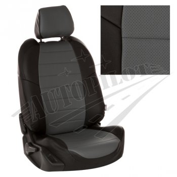 Чехлы сидений AUTOPILOT Экокожа (ЗС 40/60) Nissan Terrano  D10 (2016-2022), Renault Duster  HS (2015-2021) (Черный + Серый)