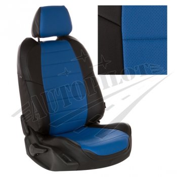 Чехлы сидений AUTOPILOT Экокожа (ЗС 40/60) Nissan Terrano  D10 (2016-2022), Renault Duster  HS (2015-2021) (Черный + Синий)