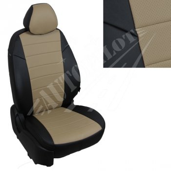 Чехлы сидений AUTOPILOT Экокожа (ЗС 40/60) Nissan Terrano  D10 (2016-2022), Renault Duster  HS (2015-2021) (Черный + Темно бежевый)