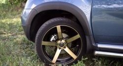 5 749 р. Накладки колесных арок RA (короткие, комплект) Renault Duster HS дорестайлинг (2010-2015) (Поверхность шагрень)  с доставкой в г. Кемерово. Увеличить фотографию 2