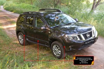 14 749 р. Расширители арок с молдингами дверей RA (комплект) Nissan Terrano D10 дорестайлинг (2013-2016) (Поверхность шагрень)  с доставкой в г. Кемерово. Увеличить фотографию 2