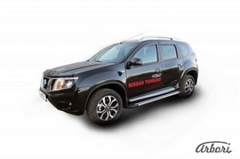 Порожки для ног Arbori Luxe Black Nissan Terrano D10 рестайлинг (2016-2022)