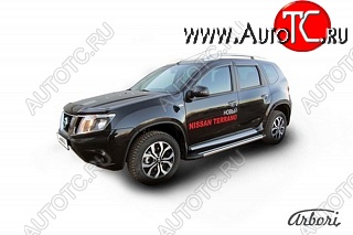 23 399 р. Порожки для ног Arbori Luxe Black Nissan Terrano D10 рестайлинг (2016-2022)  с доставкой в г. Кемерово