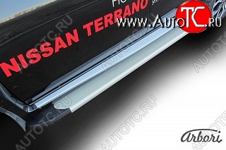 10 979 р. Порожки для ног Arbori Optima Silver Nissan Terrano D10 рестайлинг (2016-2022)  с доставкой в г. Кемерово