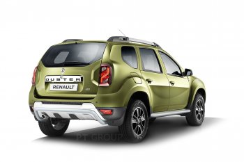 15 899 р. Порожки для ног из трубы Ø51 с алюминиевой площадкой Petroil Tuning Эстонец  Nissan Terrano  D10 (2013-2022), Renault Duster  HS (2010-2021) (Черный (Шагрень))  с доставкой в г. Кемерово. Увеличить фотографию 2