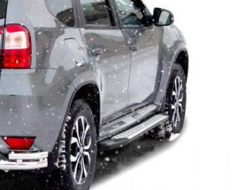 Порожки для ног Бумер (алюминий) Nissan Terrano  D10 (2013-2022) дорестайлинг, рестайлинг