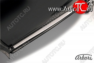 7 145 р. Защита штатных порогов Arbori (черная, d42 mm). Nissan Terrano D10 рестайлинг (2016-2022)  с доставкой в г. Кемерово