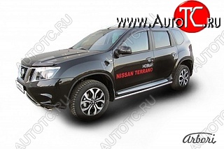 12 239 р. Защита штатных порогов Arbori (нержавейка, d42 mm). Nissan Terrano D10 рестайлинг (2016-2022)  с доставкой в г. Кемерово