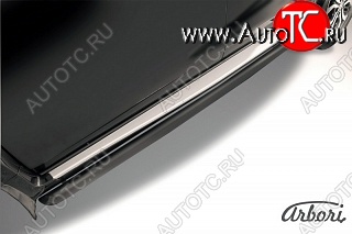 7 820 р. Защита штатных порогов Arbori (черная, d57 mm). Nissan Terrano D10 дорестайлинг (2013-2016)  с доставкой в г. Кемерово