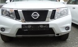 1 469 р. Нижняя сетка на бампер Russtal (черная) Nissan Terrano D10 дорестайлинг (2013-2016)  с доставкой в г. Кемерово. Увеличить фотографию 2