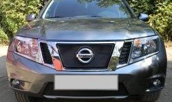 1 469 р. Нижняя сетка на бампер Russtal (черная)  Nissan Terrano  D10 (2013-2022) дорестайлинг, рестайлинг  с доставкой в г. Кемерово. Увеличить фотографию 4