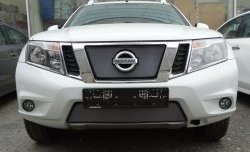 1 539 р. Нижняя сетка на бампер Russtal (хром)  Nissan Terrano  D10 (2013-2022) дорестайлинг, рестайлинг  с доставкой в г. Кемерово. Увеличить фотографию 1